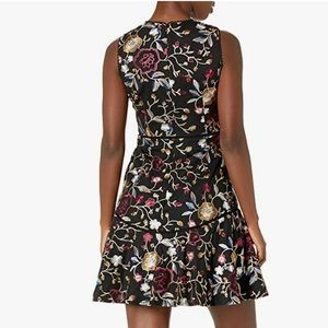 Vince Camuto Embroidered Mesh Fit and Flare Dress